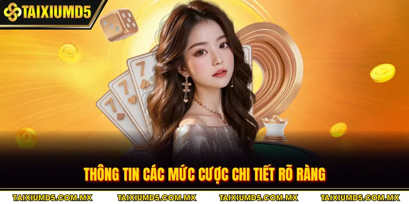 Thông tin các mức cược chi tiết rõ ràng